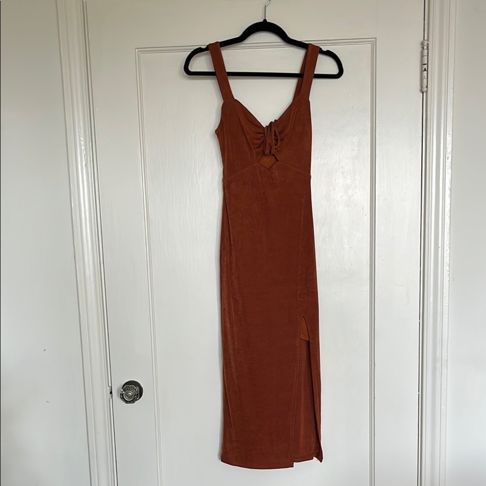 Hello Molly Brown Ribbed Sheath Midi Dress